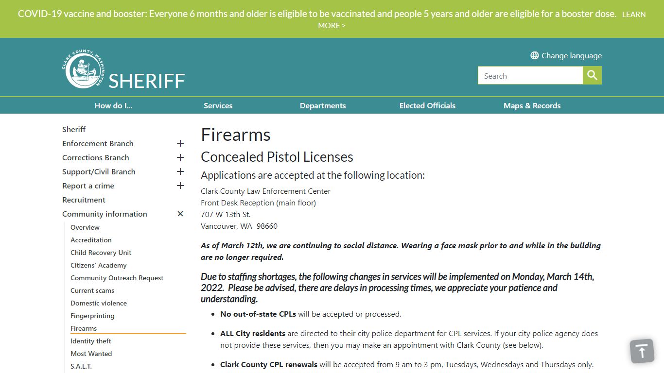 Firearms | Clark County